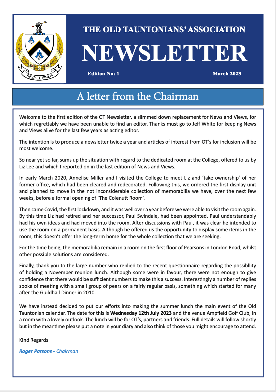 Newsletter Page 1